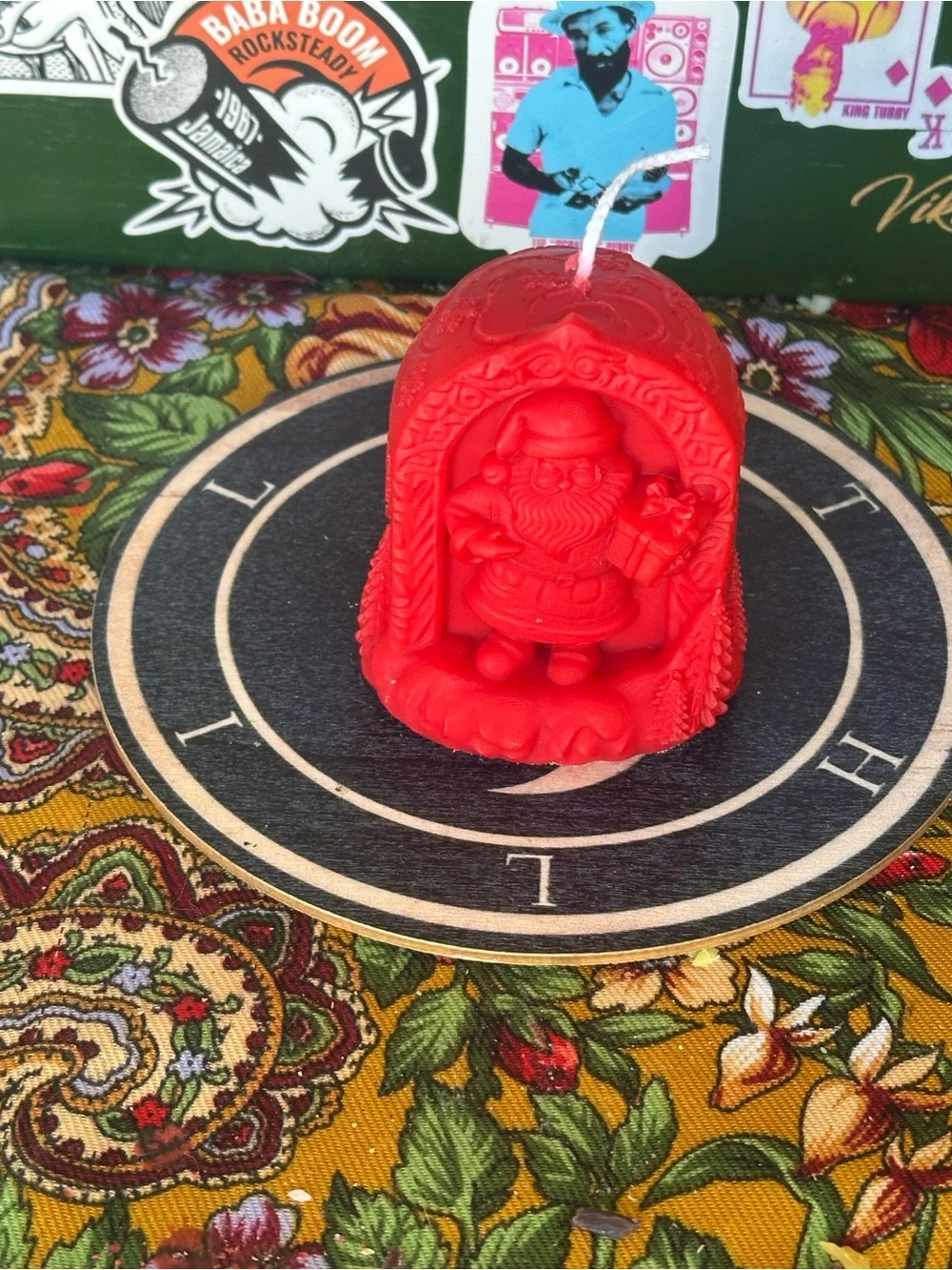 Red Santa Christmas Candle